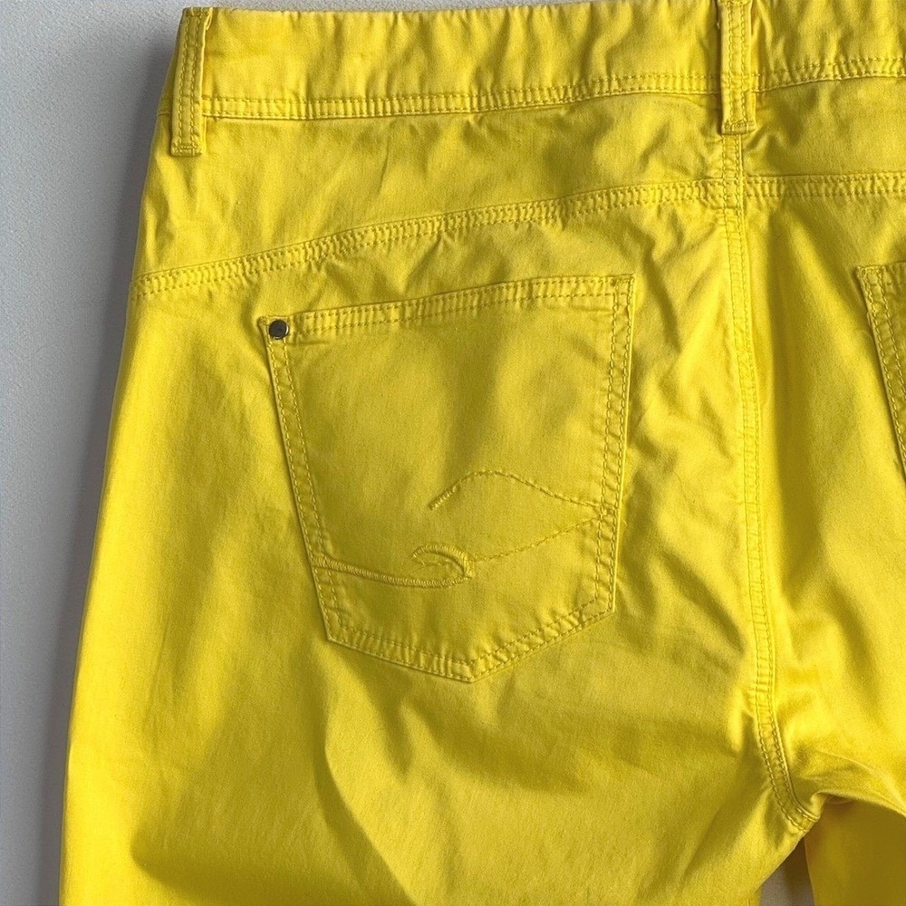 Les Copains Blue Womens Yellow Cotton Straight Leg Pants Italian summer - Picture 8 of 16